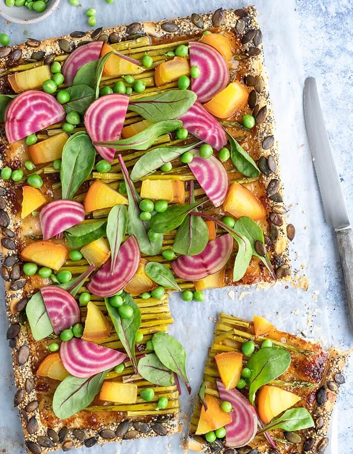 Rezept »Tarte mit gerösteter gelber Bete«