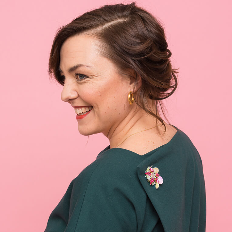 34/1 Dunkelgrünes Jerseykleid
