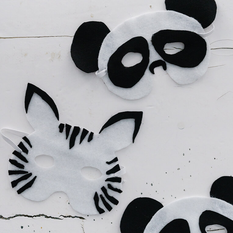 DIY »Kindermasken Panda«