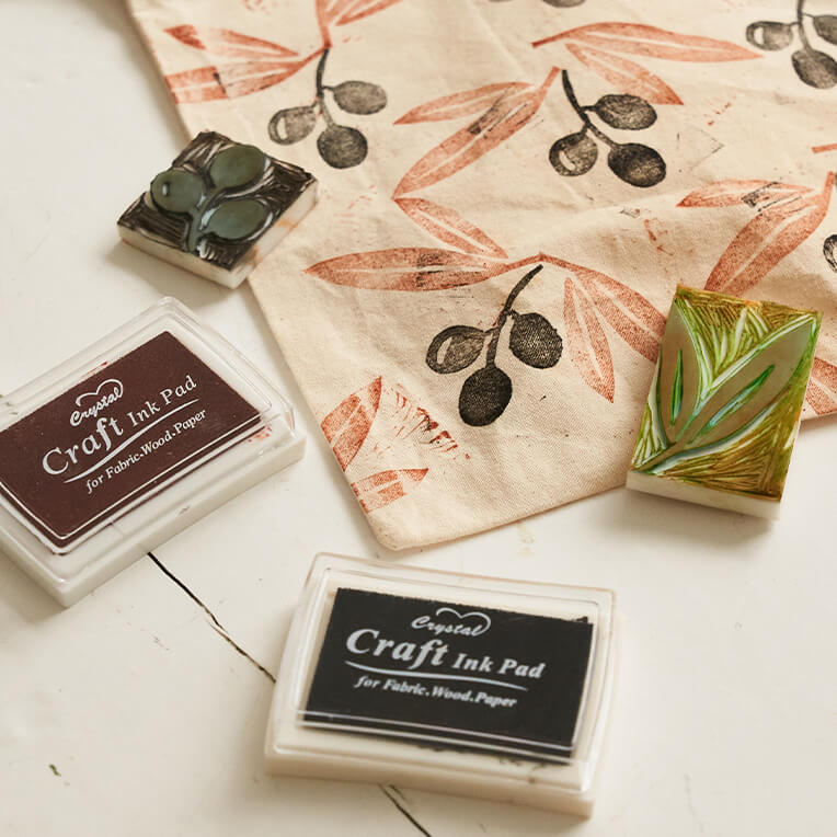 DIY »Stoffbeutel mit Linolschnittstempel«