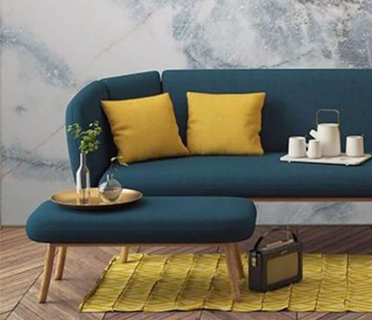 Interior design hacks in yellow, blue and nude