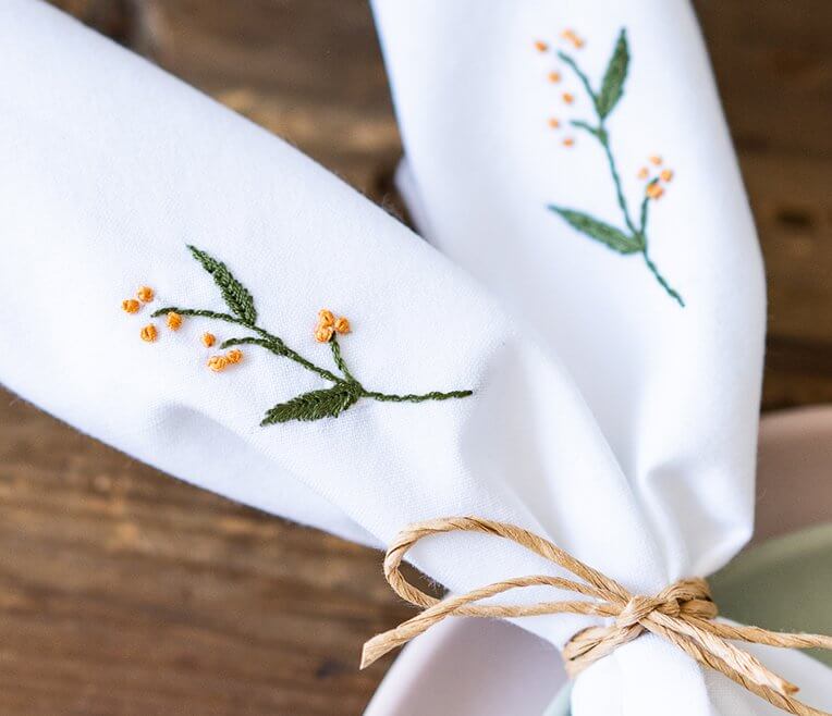 Embroider your own napkins