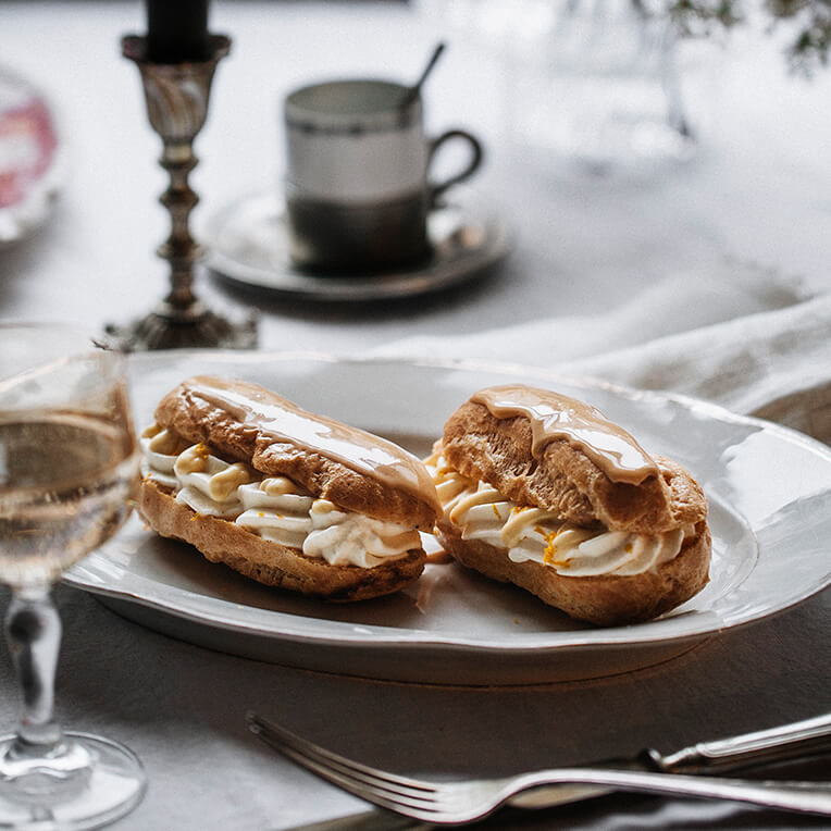 Rezept Eclaires mit Orange & Karamell