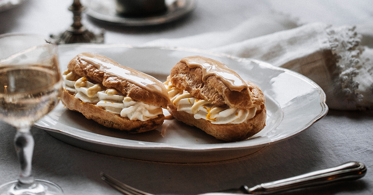 Recipe Eclaires with Orange & Caramel