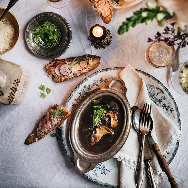 Rezept Zwiebel Pilz Consommé