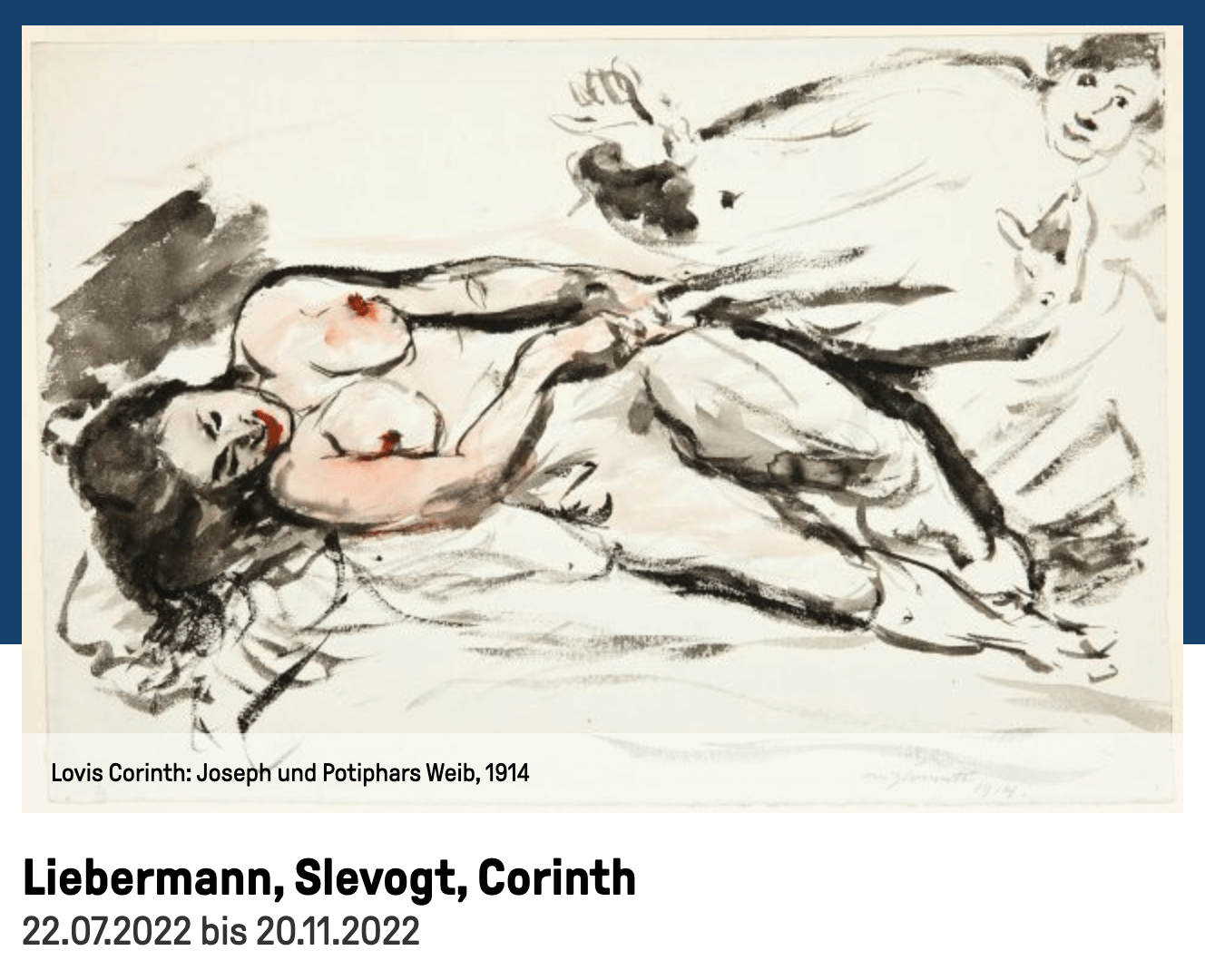 „Liebermann, Slevogt, Corinth“ Druckgraphik und Zeichnung, Kunsthalle Mannheim